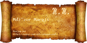 Mázor Margit névjegykártya